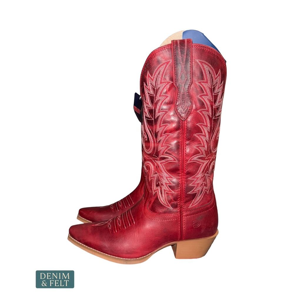 NEW Durango Shyloh Crimson Red Western Boots Snip Toe Cowgirl Rodeo Statement - Picture 8 of 16